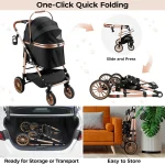 2-in-1 High-Wheel Pet Stroller Car Carrier 5