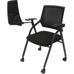 Foldable Tablet Conference Chair with Wheels 4