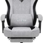 Fabric Gaming Chair with Footrest and Support 1