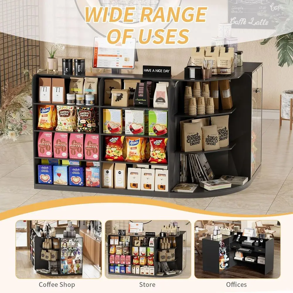 Modern L-Shaped Reception Desk Counter 6 Modern L-Shaped Reception Desk Counter 6