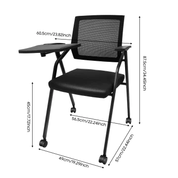 Black Steel Reception Chair Set with Table 2