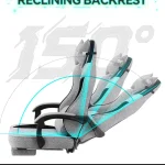 Fabric Gaming Chair with Footrest and Support 6