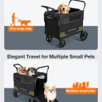Foldable Dog Stroller with Ramp and Brakes 3