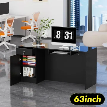 Modern Retail Reception Desk With Storage 2