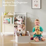 White Kids Bookshelf Toy Organizer 4