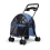 Navy Foldable 4 Wheel Pet Stroller Cup Holder