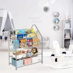 Kids Grey Bookshelf Toy Organizer 32-Inch 2