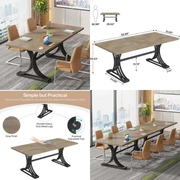 Metal 5 Seat Conference Table for Meetings 1