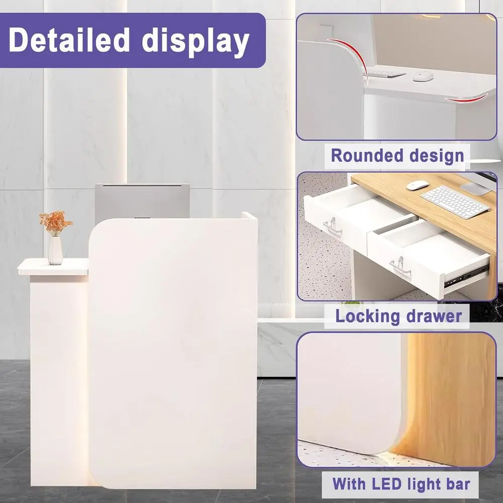 L-Shaped Lockable Beauty Reception Desk 3 L-Shaped Lockable Beauty Reception Desk 3