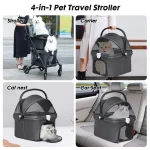 Foldable Double Pet Stroller for Cats and Dogs 3
