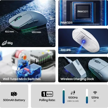 AJAZZ AJ139 V2 Dock Wireless Mouse 12000 DPI 2