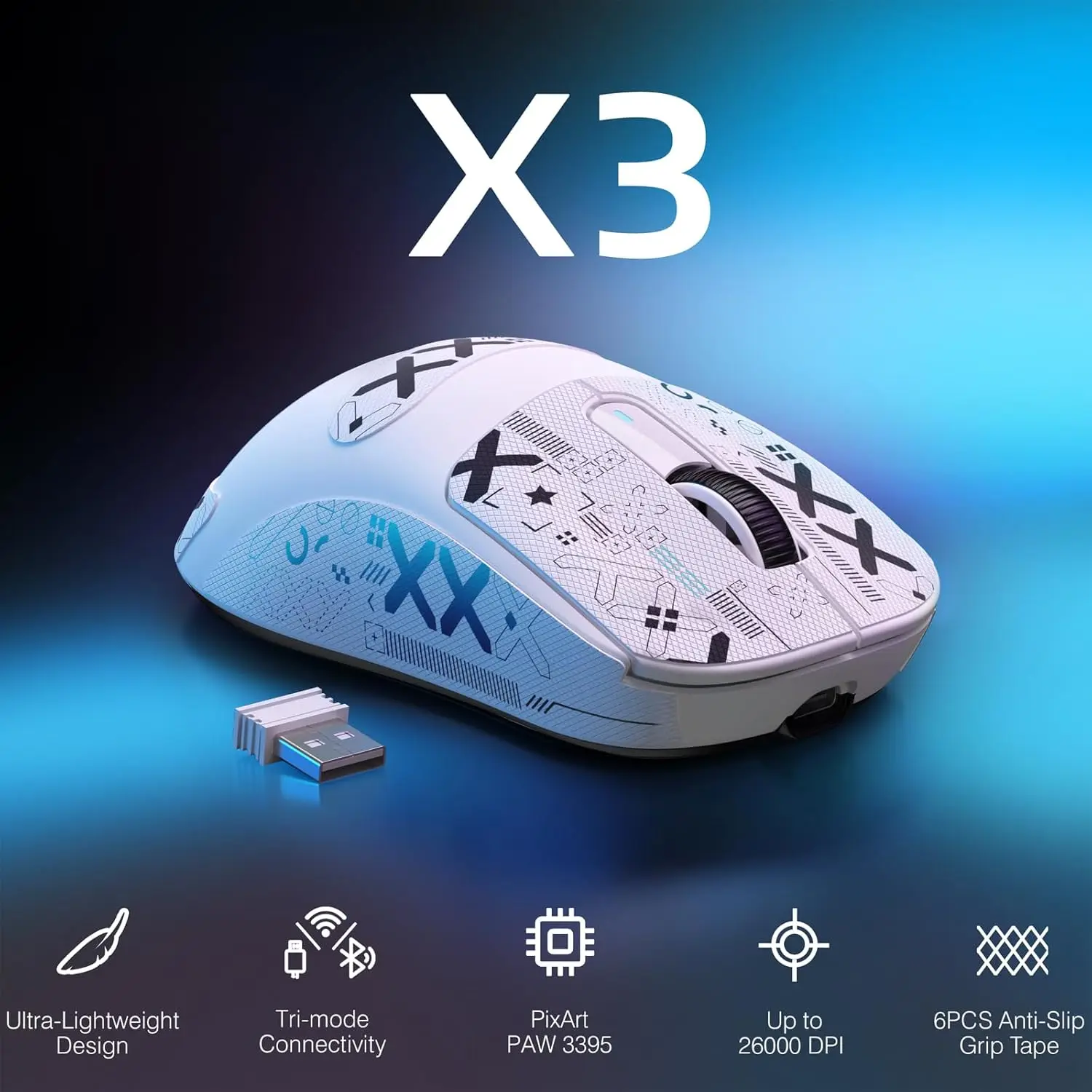 ATTACK SHARK X3 Tri Mode Wireless Gaming Mouse 1 ATTACK SHARK X3 Tri Mode Wireless Gaming Mouse 1