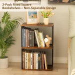 2 Tier Stackable Cube Bookshelf Black 4