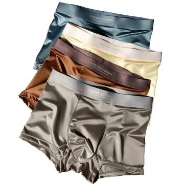 Satin Ice Silk Boxer Shorts 4 Pack 1