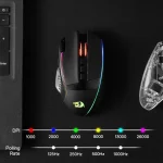 Redragon M991 Wireless Gaming Mouse 26000 DPI 3-Mode Gamer 9 Macro Buttons RGB Backlight Mice, Black 6