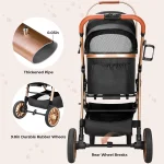 2-in-1 High-Wheel Pet Stroller Car Carrier 6