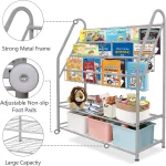 Kids Grey Bookshelf Toy Organizer 32-Inch 6