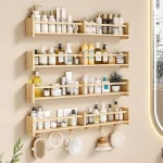 Kids Floating Wall Shelves with Hooks Set of 4 6