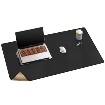 Extra Large PU Leather Desk Mat Cork Back 1
