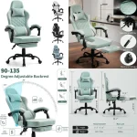 Big and Tall Fabric Gaming Chair Footrest 1