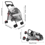 Foldable Lightweight Pet Cart for Dogs and Cats 5