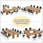 Walnut Conference Table Set for 10 to 12 5