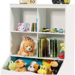 White Kids Toy Organizer Bookshelf Cubes 1