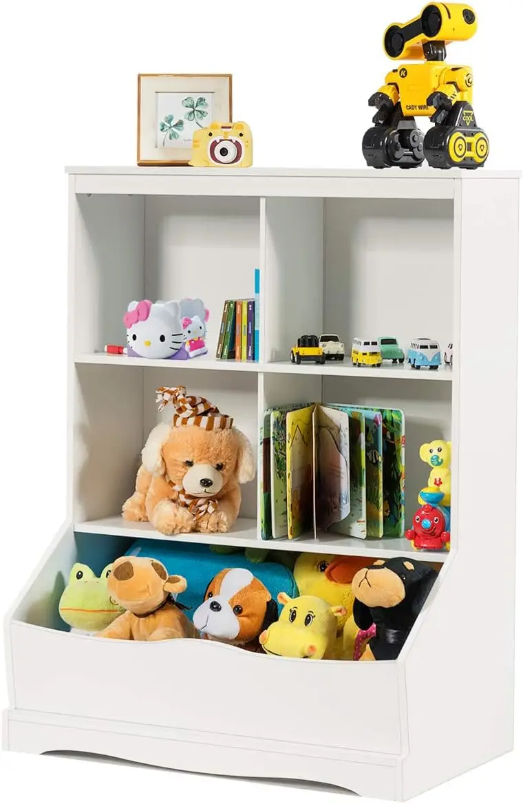 White Kids Toy Organizer Bookshelf Cubes 1 White Kids Toy Organizer Bookshelf Cubes 1