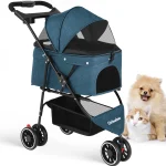 Foldable Travel Pet Stroller for Small Pets 5