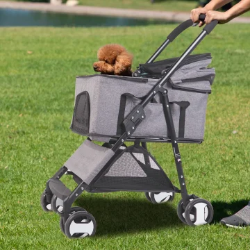 Large Pet Stroller with Detachable Carrier 1