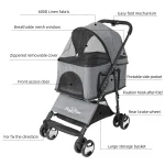 Large Pet Stroller with Detachable Carrier 4