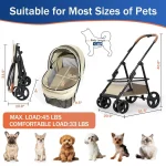 Compact 4 Wheel Pet Stroller with Carrier 3