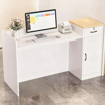 Modern Reception Desk with Display Shelf 2