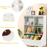 White Kids Toy Organizer Bookshelf Cubes 6