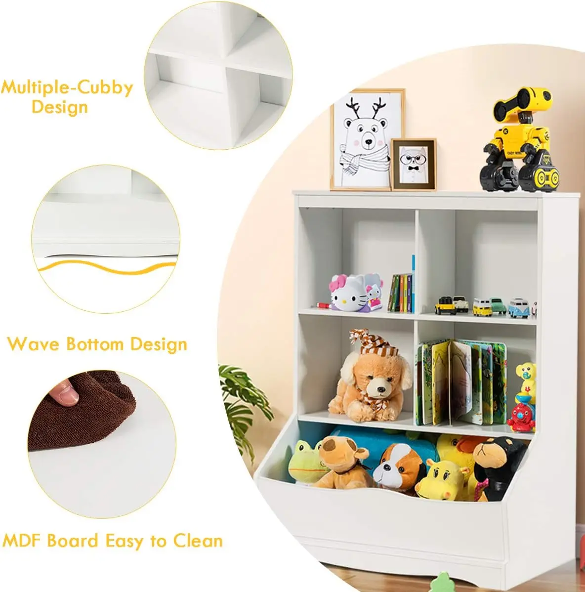 White Kids Toy Organizer Bookshelf Cubes 6 White Kids Toy Organizer Bookshelf Cubes 6