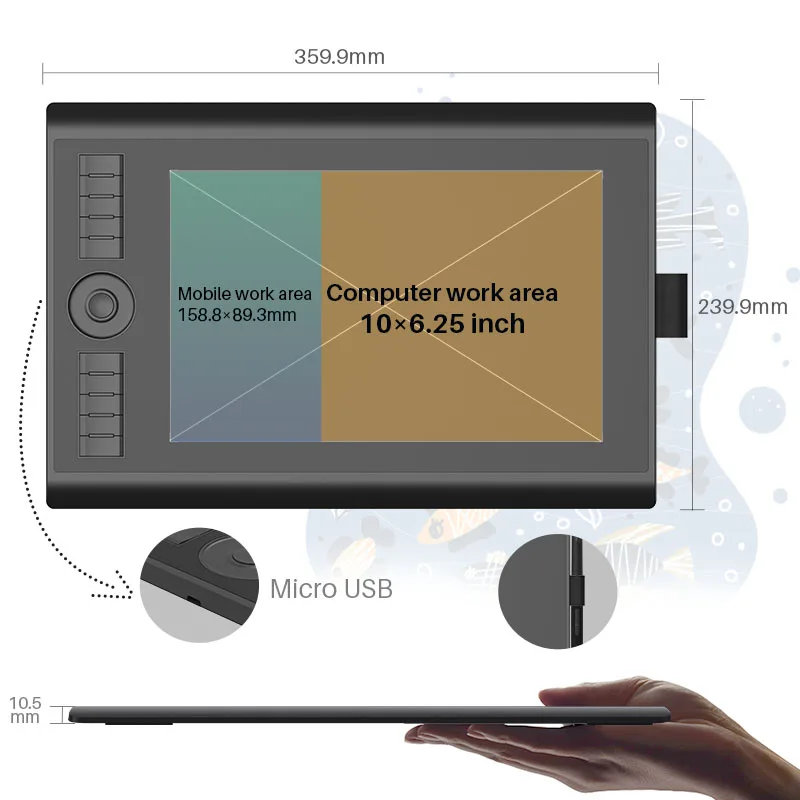 GAOMON M10K Pro 10x6.5-inch Drawing Tablet 5 GAOMON M10K Pro 10x6.5-inch Drawing Tablet 5