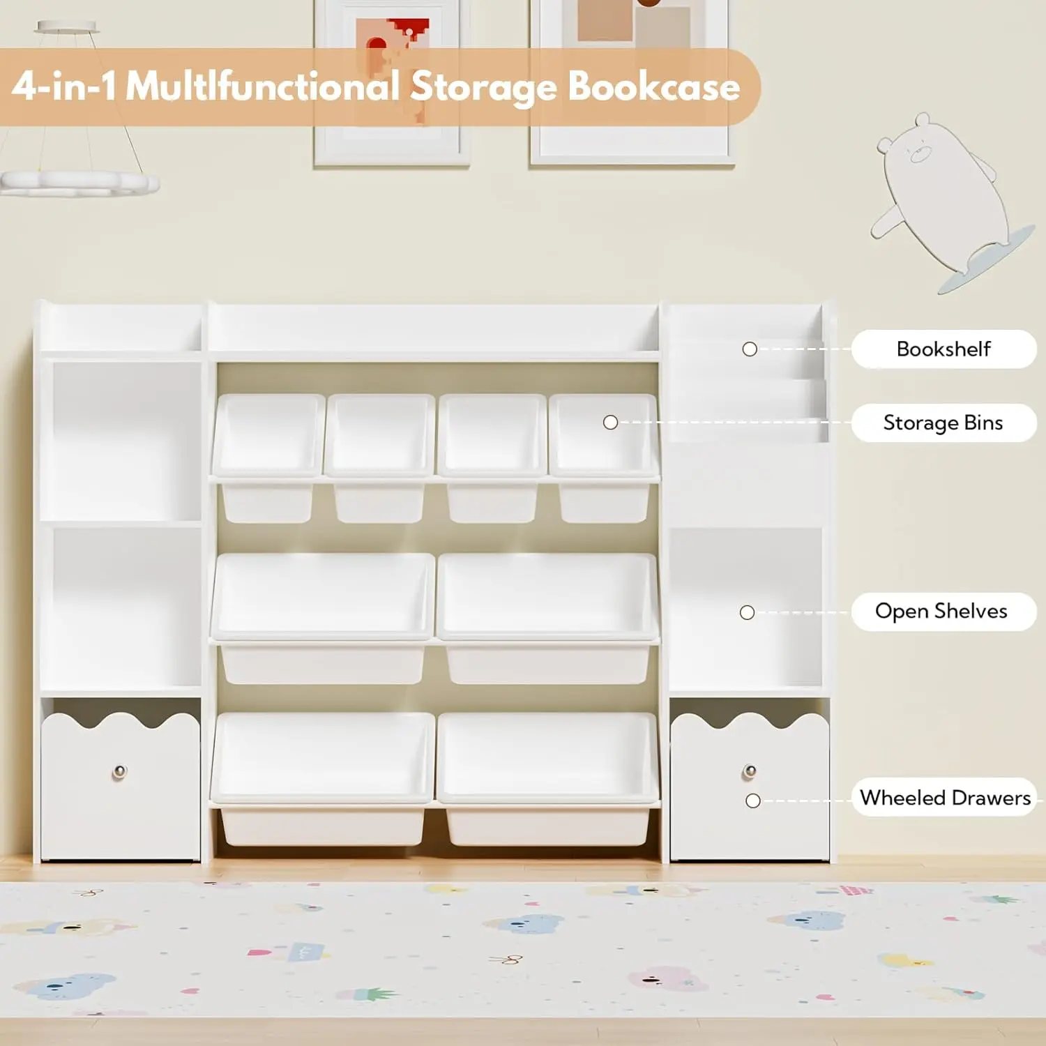 Kids Toy Storage Bookshelf With 8 Toy Bins 2 Kids Toy Storage Bookshelf With 8 Toy Bins 2