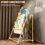 4 Tier Kids Metal Bookshelf Storage Rack 4