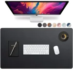 36x20 Waterproof PU Desk Pad Black 1