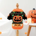 Pet Halloween Pumpkin Ghost Knit Sweater 5