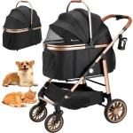2-in-1 High-Wheel Pet Stroller Car Carrier 3