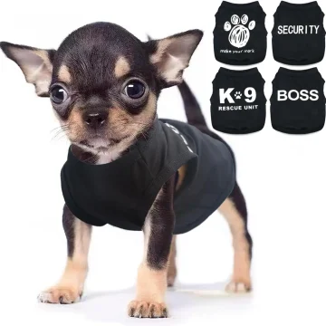 4 Piece Small Dog Clothes Set XXS Black 1