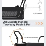 Foldable Dog Stroller with Ramp and Brakes 5