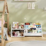 Kids Bookshelf with Sling Rack Storage 3