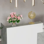 Modern Reception Desk With Storage Shelves 5