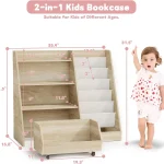 Kids 4 Tier Bookshelf Toy Storage Organizer 2