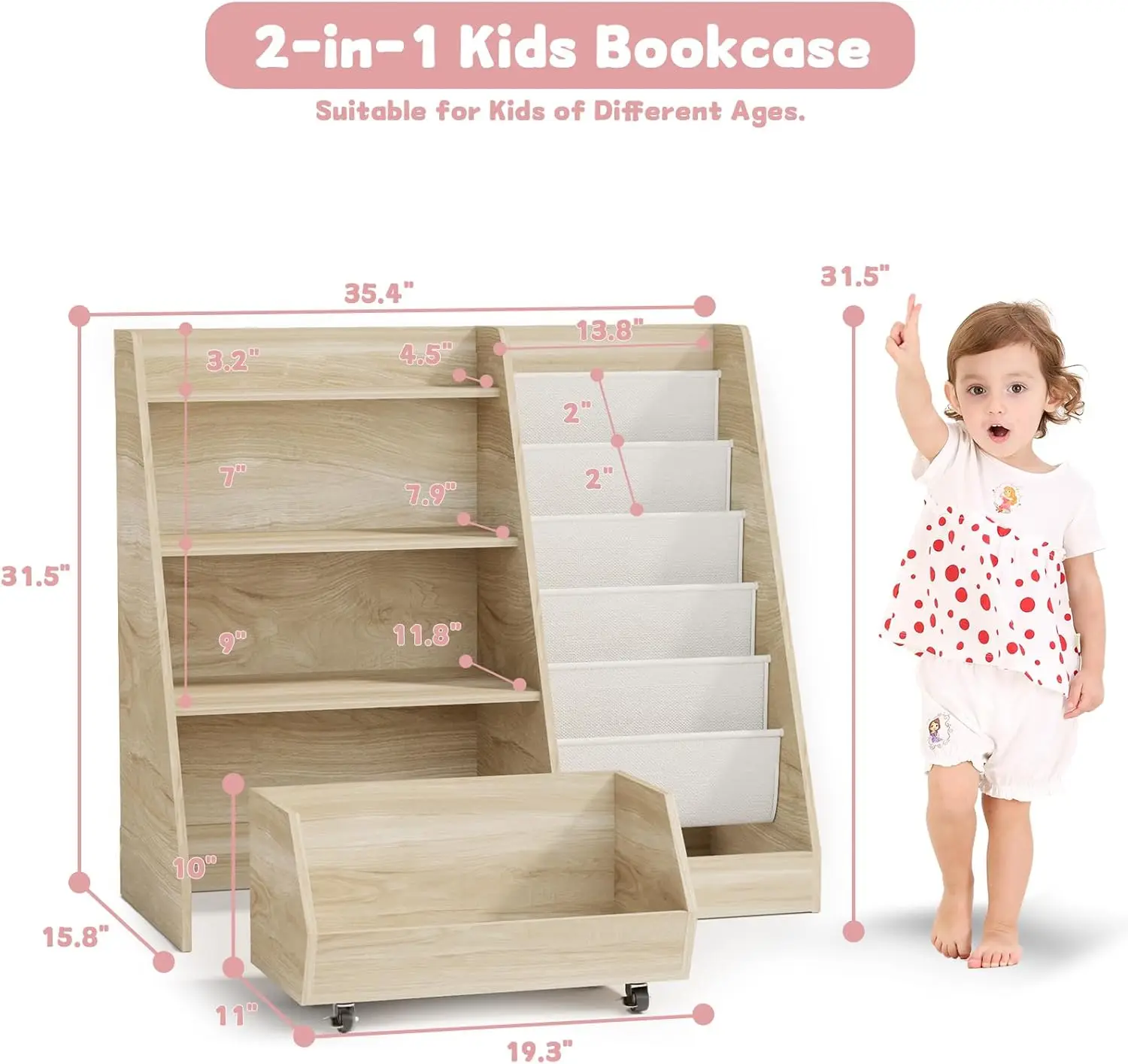 Kids 4 Tier Bookshelf Toy Storage Organizer 2 Kids 4 Tier Bookshelf Toy Storage Organizer 2
