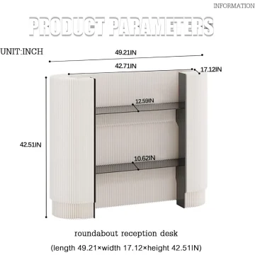 Oval White Reception Desk for Home Offices 2