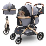 4 Wheel Pet Stroller 60lb Removable Carrier 1