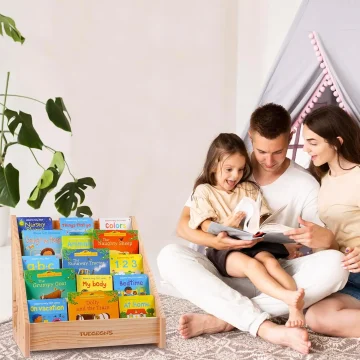 Montessori Kids Wooden Book Display Shelf 2